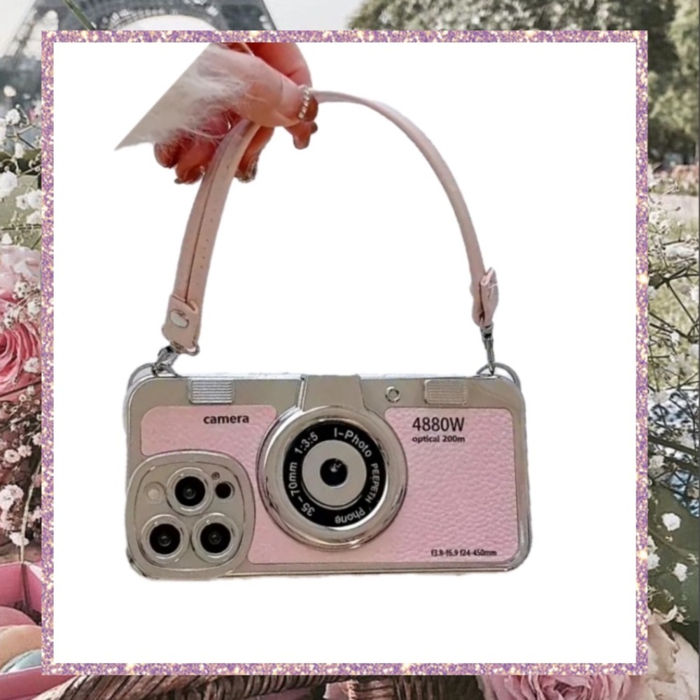 PINK IPHONE 15PRO CAMERA PHONE CASE